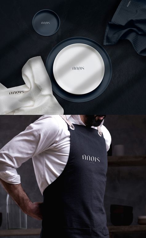 Anois - Brand Identity on Behance Restaurant Branding Identity, Luxury Branding Identity, Restaurant Identity, Chef Logo, Cafe Branding, Restaurant Branding Design, Collateral Design, Luxury Restaurant, Branding Design Packaging