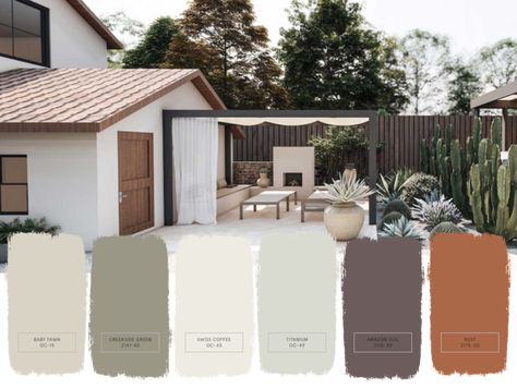 Ranch Home Colors Exterior Paint, Bungalow House Paint Exterior Colors, Desert Home Exterior Colors, Best Exterior House Colors For 2023, Exterior Paint Colors Ranch Style House, Adobe Exterior House Colors, Outdoor House Paint Colors Stucco, Desert House Colors Exterior, Spanish Style Home Paint Colors