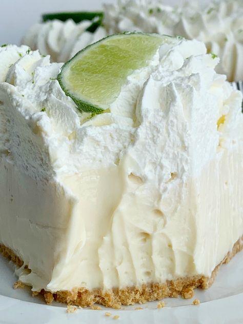 No Bake Key Lime Pie | Key Lime Pie | No Bake Desserts | Quick & easy Key Lime Pie is so easy to make and no baking required! A creamy, smooth, and sweet key lime cheesecake filling inside a prepared graham cracker crust. Garnish with key lime whipped cream for the best no bake dessert. #recipeoftheday #nobake #nobakedesserts #easydesserts #dessertideas #easterrecipes #keylimepie Lime Pie No Bake, Key Lime Pie No Bake, Lime Whipped Cream, Key Lime Whipped Cream, Pie Key Lime, Key Lime Pie Recipe No Bake, No Bake Key Lime Pie, Lime Dessert Recipes, Easy Key Lime Pie