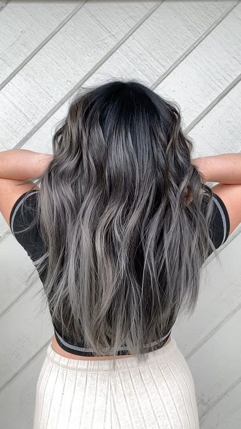 Silver Hair Balayage, Hair With Silver Highlights, Mushroom Brown Balayage, Brown Hair With Silver Highlights, Brighten Gray Hair, Highlights Silver, Ashy Hair, Brown Hair Inspiration, Mushroom Brown