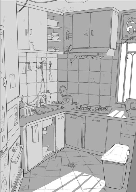 Perspective Drawing Architecture, Perspective Drawing Lessons, Bg Design, Perspective Art, Architecture Drawing Art, Background Drawing, Perspective Drawing, Animation Background, Environment Concept Art