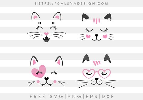 Cat Face Svg, Caluya Design, Glowforge Ideas, Cricut Svgs, Cricut Svg Files Free, Cricket Ideas, Split Monogram, Animal Svg, Valentine Svg