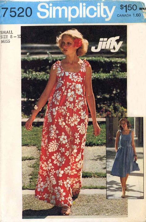 Women's Sewing Pattern, Muumuu Dress, Vintage Dress Patterns, Bodice Dress, Miss Dress, Square Neck Dress, Simplicity Sewing, Vestidos Vintage, Simplicity Sewing Patterns