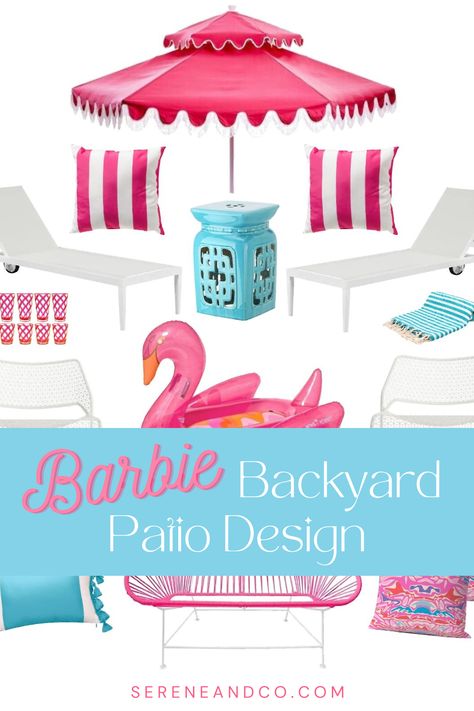 #HomeOutdoor #OutdoorDesign #OutdoorPatio #PatioDecoratingIdeas #PatioIdeas #pinkbackyarddesign #PatioDesign #backyardpatiodesigns #hotpink #palmsprings #palmbeachdecor #pooldeckdecoratingideas#stocktankpool #Backyardpatiodesigns #pooldecor #barbieaesthetic #barbiecoreaesthetic #barbiecore #barbiemovie #mailbubarbie #barbiedreamhouse #barbiestyle #barbiepoolpartyHot pink patio umbrella, pink swan pool float, mid century patio furniture, teal patio decor. Barbie Dream Pool, Pink Outdoor Furniture, Barbie Backyard, Barbie Patio, Pool And Patio, The Barbie Movie, Barbie Dreamhouse, Barbie Room, Barbie Summer