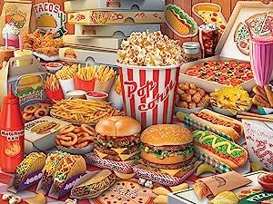 Larger Piece Jigsaw Puzzles, Big Tub, 300 Pieces Jigsaw Puzzle, Fun Wall Art, Waffle Fries, Fast Foods, Cool Wall Art, Unique Puzzles, Crystal Crafts