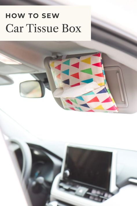 Sew your own DIY car tissue box holder with this super fun DIY tutorial! Perfect for those who love sewing, this quick and easy project will have your car organized in no time. Car Napkin Holder, Diy Tissue Holder For Car, Sew Tissue Holder, Car Tissue Holder Diy, Tissue Holder Diy, Car Tissue Holder, Fiber Crafts, Small Sewing, Tissue Box Holder