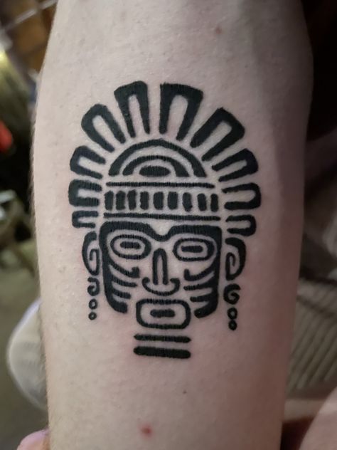 Meso American Tattoo, Simple Mayan Tattoo, Small Mayan Tattoo, Mayan Sun Tattoo, Mayan Culture Tattoo, Mayan Glyphs Tattoo, Indigenous Tattoo Ideas, Aztec Tattoo Designs Mayan Symbols, Rise Above Tattoo