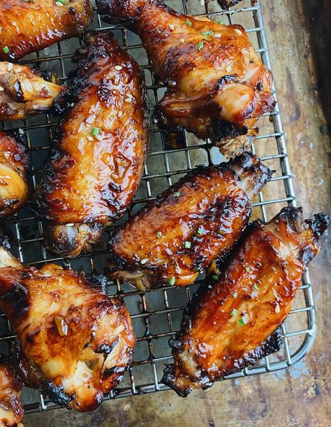 Whisper Of Yum, Garlic Ginger Chicken, Steamed Veggies, Baked Wings, Honey Ginger, Honey And Soy Sauce, Airfryer Recipes, Ginger Chicken, Honey Soy