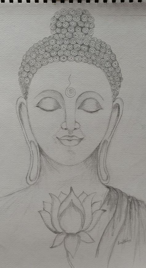 Drawings Of Buddha, Mandala Art Pencil Sketch, Budha Easy Drawing, Drawing Ideas Buddha, Buddha Sketch Pencil Easy, Buddha Painting Pencil Sketch, Bhudha Image Pencil Drawing, Wall Art Pencil Drawing, Sketch Of Buddha