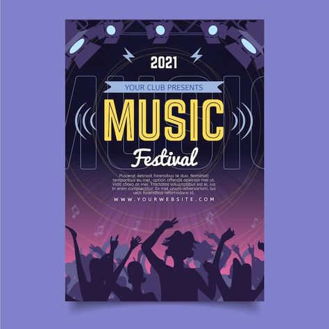 Free vector 2021 illustrated music festi... | Free Vector #Freepik #freevector #music-festival #music-fest #festival-flyer #festival-poster Poster Festival Music, Music Fest Poster, Festival Banner Design, Music Festival Flyer, Wireless Festival, Festival Music, Festival Flyer, Music Festival Poster, Festival Poster