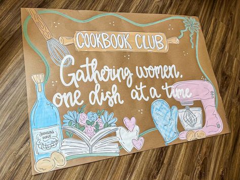 I think I found my favorite banner theme 🦋🩵🩷🫶🏼 #baking #cooking #cookbook #banner #banners Kraft Paper Banner, Painted Banners, Painted Banner, Font Cursive, Cute Banners, Job Ideas, Baby Dedication, Welcome Banner, Cookie Party