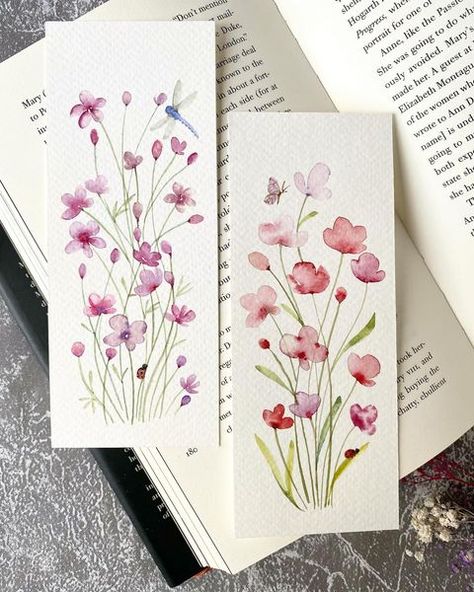 Bluebellarts by Padmini (@bluebellarts) | Instagram Flower Bouquet Painting, Loose Watercolour, Loose Watercolor Flowers, Easy To Paint, Watercolor Birthday Cards, Watercolor Flowers Tutorial, Watercolor Bookmarks, Diy Watercolor Painting, Flower Bookmark