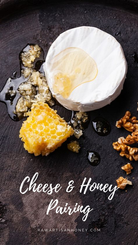 Honey With Cheese, Cheese With Honey Appetizers, Honey On Charcuterie Board, Charcuterie Board With Honey, Honey And Cheese Pairing, Honey Charcuterie Board, Charcuterie Board With Honeycomb, Honey Pairings, Honey And Cheese