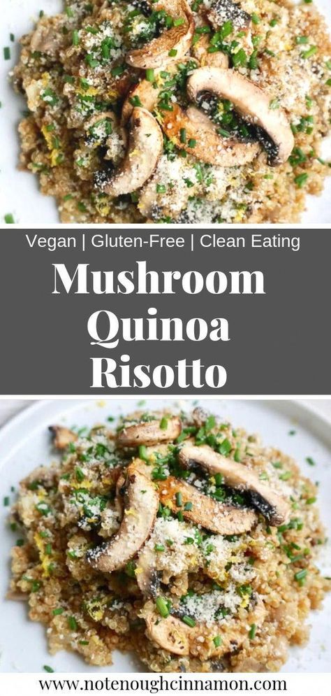 Quinoa, Quinoa Risotto, Meatless Meals Healthy, Mushroom Quinoa, Meatless Meal, Quinoa Recipes, Meatless Meals, Carb Recipes, Not Enough