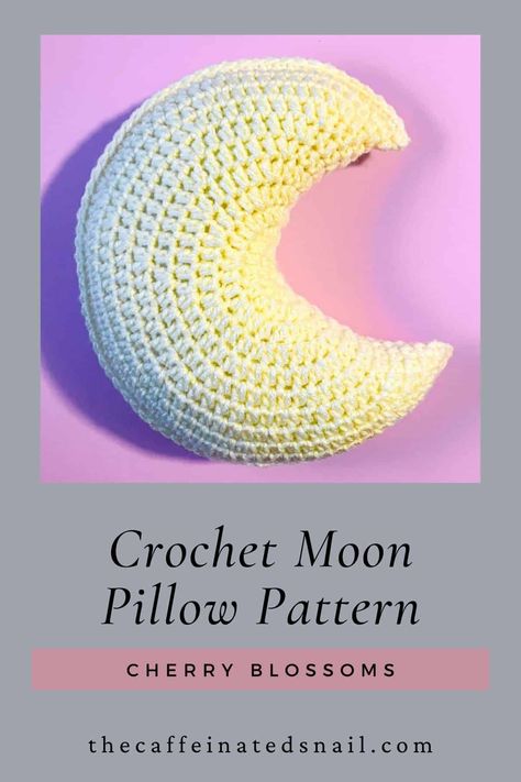 This Crochet Moon Pillow Pattern is perfect for snuggling or having on a shelf for a little extra celestial decor. Have it on your couch during October or leave it out all year round - it's perfect for any celestial occasion. Crochet Moon Pillow Free Pattern, Crochet Round Pillow Pattern Free, Moon Crochet Pillow, Crochet Circle Pillow, Moon Pillow Pattern, Crochet Sun Pillow, Crochet Moon Pillow, Moon Pillow Crochet, Crescent Moon Crochet