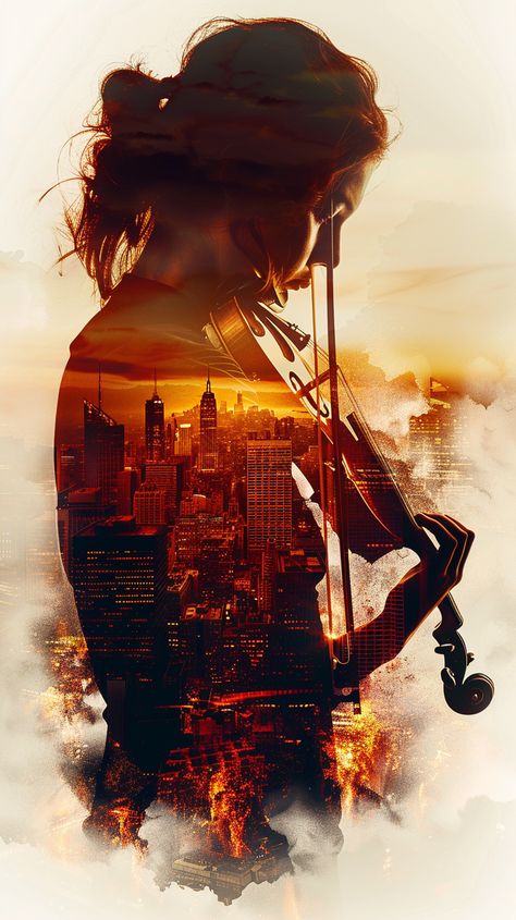 #DoubleExposure #Violinist #MoviePoster #Silhouette #NegativeSpace #Rooftop #Chaos #Stylize #Raw #9:16AspectRatio #TheCandie Double Exposure Poster, Art In Home, Red Architecture, Double Exposure Art, Inspirational Digital Art, Importance Of Art, Photography Movies, Guided Art, Silhouette Painting