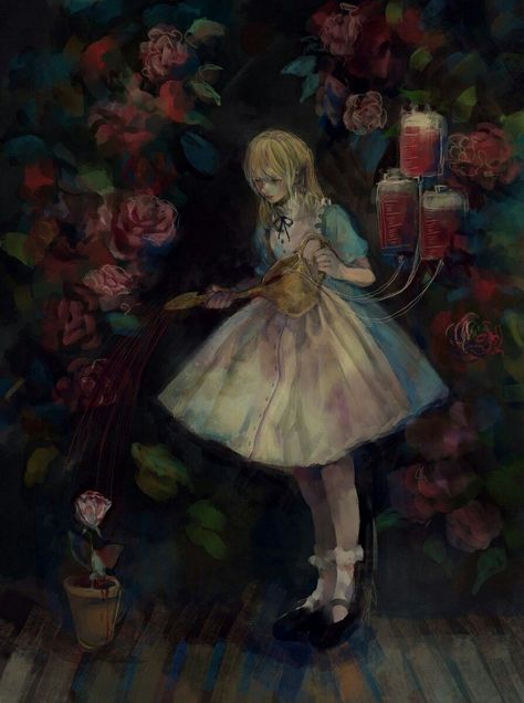 Pretty Art Paintings, Profile Picture Music, Allison Core Aesthetic, Dreamcore Drawing, Horror Reference, Dark Alice In Wonderland, Wonderland Artwork, Alice In Wonderland Aesthetic, Arte Peculiar