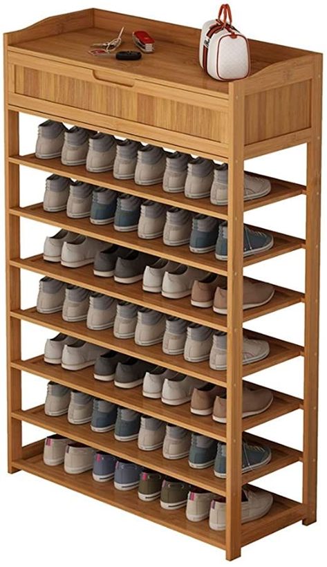 Wooden Shoe Rack Designs, Shoe Rack For Home, Wooden Shoe Rack, Shoe Storage Furniture, Shoe Rack Closet, Wooden Shoe Racks, Shoe Rack Living Room, Closet Design Layout, Wooden Bed Design