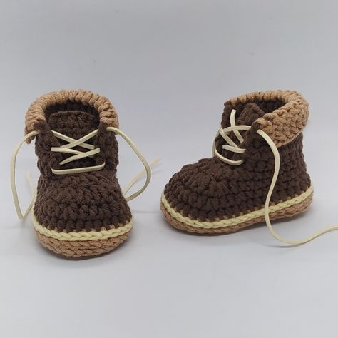 Crochet Safety Work Boots Baby Booties – Free Pattern – Anni Craft Crochet Baby Work Boots Free Pattern, Crochet Boots Free Pattern, Crochet Baby Boots Free Pattern, Crochet Baby Boots Pattern, Newborn Crochet Booties, Crochet Footwear, Crochet Baby Shoes Free Pattern, Crochet Baby Booties Free Pattern, Crocheted Baby Booties