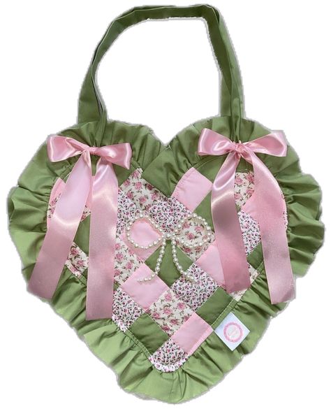 Tropical Fairy, Ruffles Bag, Cute Cottagecore, Heart Shaped Bag, Patchwork Tote Bags, Patchwork Heart, Cottagecore Fairy, Stitch Shop, Accessories Cute