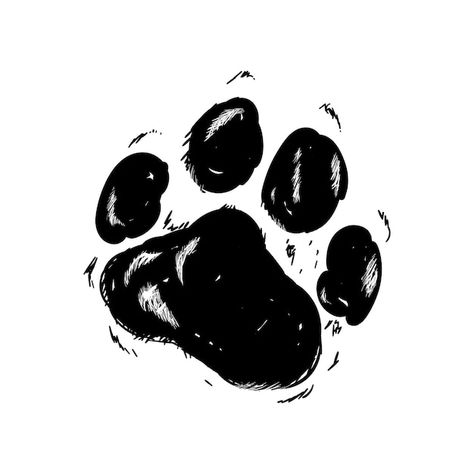 Vector black silhouette of a paw print v... | Premium Vector #Freepik #vector #bear-paw #dog-print #paw #paw-pattern Paw Print Stencil, Dog Paw Pattern, Paw Silhouette, Dog Paw Drawing, Paw Drawing, Dark Grunge Aesthetic, Silhouette Dog, Bear Paw Print, Paw Pattern