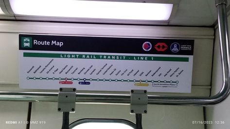 LOOK: Old TUBE screen monitors inside LRT Line 1 3rd Generation (3G) trainsets are now covered with new LRT-1 route map stickers which also features the new stations under the Cavite Extension Phase 1 with a caption "SOON" under it. ctto: mmz919 📸 Lrt Station Philippines, New Manila, System Map, Metro Rail, Route Map, Light Rail, Manila, Philippines, Presentation