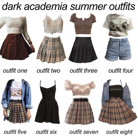 Academia Summer Outfits, Dark Academia Summer Outfits, Academia Aesthetic Fashion, Dark Academia Summer, Academia Summer, Dark Academia Aesthetic Fashion, Light Academia Outfit, Academia Aesthetic Outfit, Academia Clothes