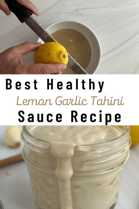 Creamy, nutty, and bright, this Best Healthy Lemon Garlic Tahini Sauce Recipe will become a staple in your kitchen. This lemon tahini sauce is easy to make, vegan, and guaranteed to make any vegetable taste delicious! Garlic Tahini Sauce Recipe, What Is Tahini Sauce, Garlic Tahini Sauce, Fall Desserts Gluten Free, Baba Ghanoush Recipe, Tahini Sauce Recipe, Lemon Tahini Sauce, Easy Casserole Dishes, Lemon Garlic Sauce