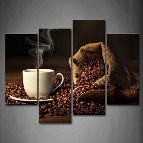 Grain Pictures, Painting Coffee, Crazy Art, Coffee Wall Art, Coffee Painting, Island Blue, Coffee Theme, Art Deco Wallpaper, Brown Wall Art