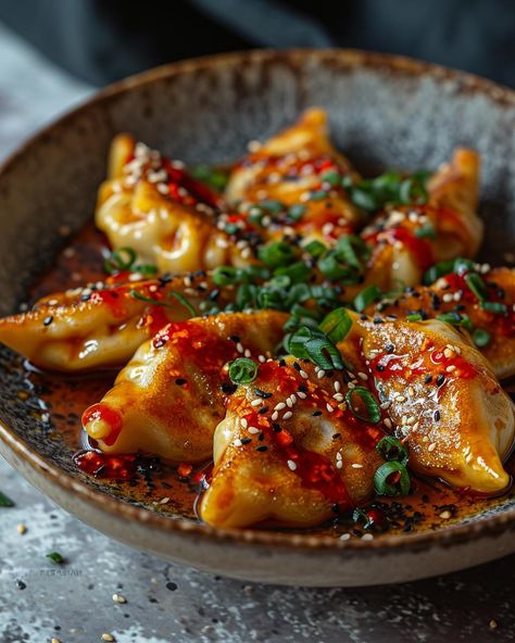 Spicy Vegan Dumplings🌶️🥟 Experience the essence of Korean street food from your own kitchen with these tantalisingly spicy pan-fried vegan dumplings. Follow @plantiful.palate for more recipes🗒️ Recipe: Ingredients: - For the dumplings: - 24 vegan dumpling wrappers - 200g firm tofu, crumbled - 100g shiitake mushrooms, finely chopped - 50g glass noodles, soaked and cut into small pieces - 1 carrot, grated - 3 spring onions, finely sliced - 2 cloves garlic, minced - 1 tbsp soy sauce ... Vegan Spicy Steamed Dumplings, Vegan Gochujang, Gochujang Recipes, Korean Chilli Paste, Gochujang Noodles, Korean Dumplings, Vegan Dumplings, Chinese Street Food, Korean Street Food Recipes