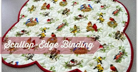 Binding Tutorial, Quilt Binding, Bird Tree, Towel Pattern, Fabric Birds, Wedding Fabric, Quilting Tips, Scalloped Edges, Scalloped Edge