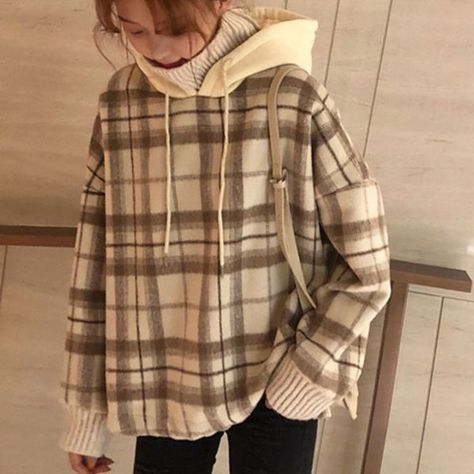 Fake Two Piece Hoodie, Woman Streetwear, Korean Tops, Backless Tank Top, Plaid Hoodie, Waterproof Bathroom, Velvet Hoodie, Hoodies Pullover, Oversized Hoodies