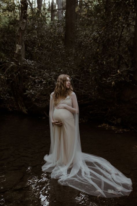 Magical Maternity Photos, Enchanted Forest Maternity Shoot, Fantasy Maternity Shoot, Whimsical Maternity Shoot, Witchy Maternity Photos, Creek Maternity Pictures, Ethereal Maternity Shoot, Bohemian Maternity Shoot, Goddess Maternity Shoot