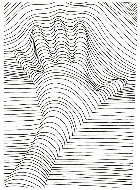 Pin for Later: 50 Printable Adult Coloring Pages That Will Make You Feel Like a Kid Again  Get the coloring page: Hand lines Op Art Lessons, Illusion Kunst, Arte Doodle, Hand Lines, Adult Colouring Pages, Optical Art, Printable Adult Coloring Pages, Illusion Art, Hand Art