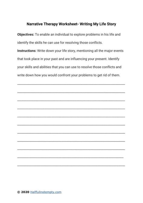 7 Narrative Therapy Worksheets (+ A complete guide) Narrative Art Therapy, Narrative Therapy Questions, Narrative Therapy Worksheets, Narrative Therapy Activities, Rapport Building Activities Therapy, Narrative Psychology, Black Therapy, Therapy Modalities, Therapy Handouts