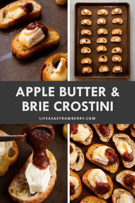 Apple Butter Brie Appetizer, Apple Butter Charcuterie, Apple Butter Appetizer, Apple Butter Brie, Brie Crostini, Cooking Apples, Fall Appetizers Easy, Thanksgiving Charcuterie, Fall Appetizer