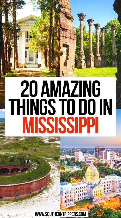 20 Amazing Things to do in Mississippi Mississippi Vacation Ideas, Mississippi Road Trip Bucket Lists, Things To Do In Jackson Mississippi, Fun Things To Do In Mississippi, Southern Us Travel Destinations, Mississippi Bucket List, Oxford Mississippi Things To Do In, Vicksburg Mississippi Things To Do, Mississippi Things To Do