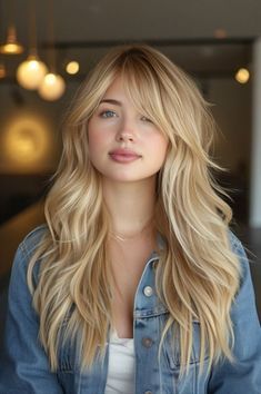 Long Shag Haircut, Blonde Hair Transformations, Long Shag, Long Hair With Bangs, Long Blonde, Long Layered Hair, Haircuts For Long Hair, Long Blonde Hair, Haircuts With Bangs