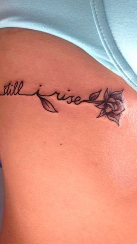 My Still I rise tattoo that I absolutely adore Still She Rises Tattoo, Still I Rise Flower Tattoo, Still I Rise Tattoo Design, Lotus Tat, I Rise Tattoo, Tiger Forearm Tattoo, Still I Rise Tattoo, Rise Tattoo, Bird Tattoo Men