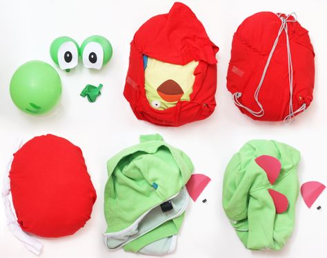 How to Make a Yoshi Costume | Creative Messes Diy Yoshi Costume, Yoshi Halloween, Mario Kart Costumes, Yoshi Costume, Mario Bros Costume, Mario Halloween Costumes, Super Mario Costumes, Diy Baby Costumes, Mario Costume