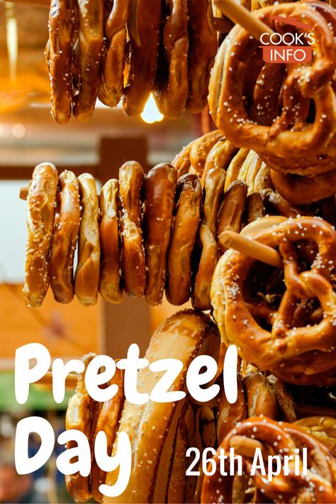 26th April is Pretzel Day. What's your preference, the soft, bread-like ones, or the small crunchy snack-food pretzels? #pretzels #PretzelDay German Pretzels, Pretzel Bread, Pretzel Day, Schnitzel Recipes, German Bread, German Sausage, Oktoberfest Food, Spiced Wine, German Potatoes