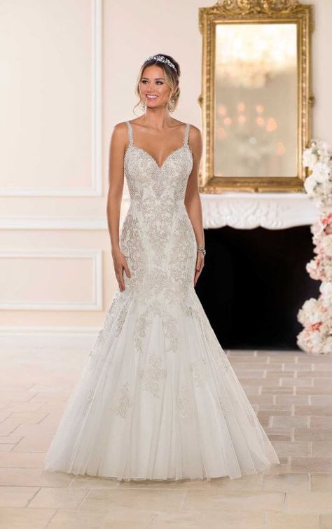 Trumpet Wedding Dress with Decadent Beading | Stella York Wedding Gowns Mermaid Trumpet Wedding Dresses, Wedding Dresses Sweetheart Neckline, Stella York Wedding Dress, Bling Wedding Dress, Sparkly Wedding Dress, Wedding Dresses Mermaid, Trumpet Wedding Dress, Entertainment Ideas, Fit And Flare Wedding Dress