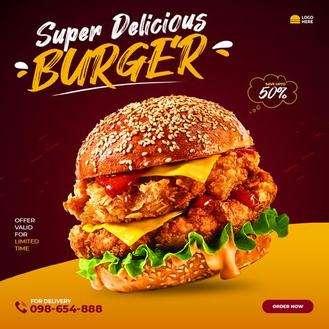 Food social media promotion and instagra... | Premium Psd #Freepik #psd #banner #food #template #web Publication Facebook, Food Social Media, Restaurant Social Media, Fire Horse, Fast Food Menu, Restaurant Flyer, Food Banner, Instagram Banner, Food Menu Design