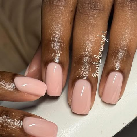 Shauna - NailsDoneWright ®️ on Instagram: "Both Hands 💛💫🫶🏽 @the_gelbottle_inc - BIAB - Hema Free Collection Color: Jolie" Flesh Pink Nails, Natural Gel Nails Square, Summer Nail Colours Short Nails, Short Square Biab Nails, Nude Gel Nails Short, Biab Natural Nails, Wedding Nails Black Women, Neutral Winter Nails Gel, Hard Gel Overlay On Natural Nails