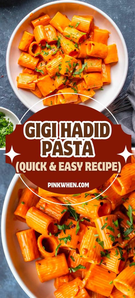 Essen, Quick Pasta Lunch Ideas, Pasta Recipes Gigi Hadid, Gigi Pasta Recipe, Gigi Hard Pasta, Easy Lunch Pasta Recipes, Gerd Pasta Recipes, Easiest Pasta Recipe, Bella Hadid Pasta Recipe