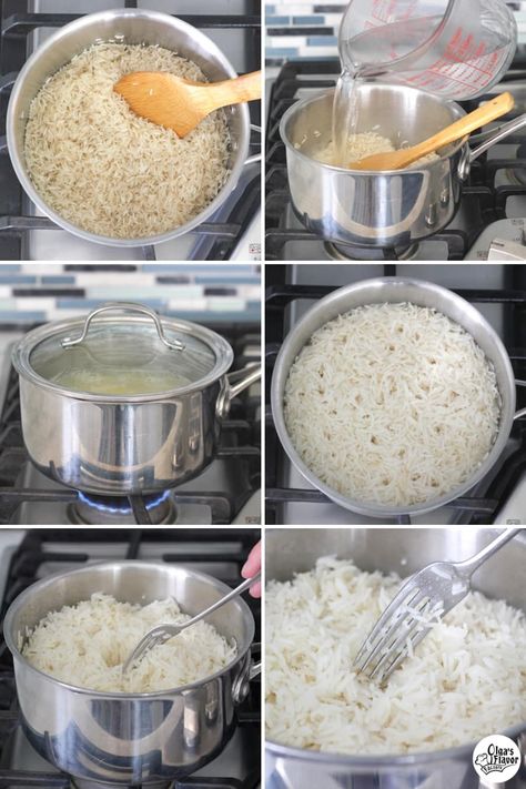 How To Cook Long Grain White Rice - Olga's Flavor Factory Cook White Rice On Stove, Different Ways To Make White Rice, Cooking Long Grain Rice On Stove, Long Grain White Rice Stove Top, Cooking White Rice On Stove, How To Cook Long Grain White Rice, Long Grain Rice How To Cook, Long Grain White Rice Recipes, How To Cook Long Grain Rice