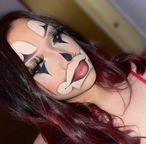 Payasa Makeup Chicana, Clown Makeup Latina, Chicano Halloween Makeup, Latina Clown Makeup, Chola Clown Makeup Halloween, Chicana Clown Makeup, Cholo Clown Makeup, Chicano Clown Makeup, Gangsta Clown Makeup