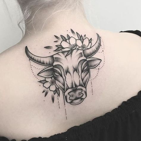 Ox Tattoo, Taurus Bull Tattoos, Wrist Tattoos Girls, Bull Skull Tattoos, Cow Tattoo, Country Tattoos, Horoscope Tattoos, Bull Tattoos, Taurus Tattoos