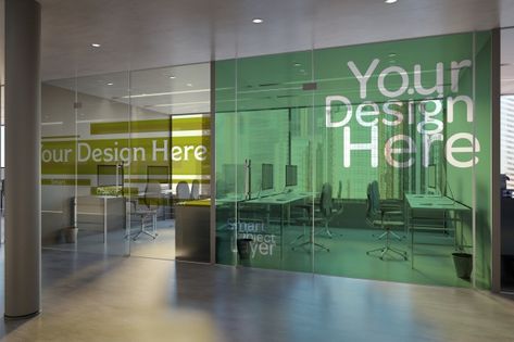 Glass Film Design, Hospital Signage, Glass Wall Office, Glass Wall Design, Wayfinding Signage Design, Office Wall Design, Feature Wall Design, Medical Office Design, Wall Mockup