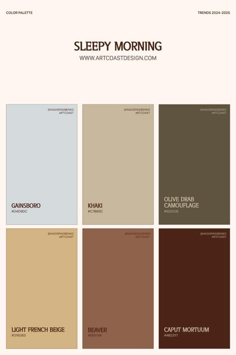 . Cafe Color Palette Interiors, Colors That Go With Beige, Aesthetic Colour Palette, Cozy Color Palette, Fonts Procreate, Business Fonts, Hex Color Palette, Earth Colors, Typography Branding Mushroom Brown Color Palette, Relaxed Color Palette, Coffee Color Scheme, Color Palette 3 Colors, Cafe Color Palette, Chocolate Brown Color Palette, Large Color Palette, Interior Colour Palette, Cozy Color Palette